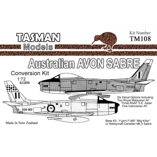 1/72 Australian Avon Sabre Conversion Set V2 for Fujimi F-86F/Hobbycraft Mk.5 kits
