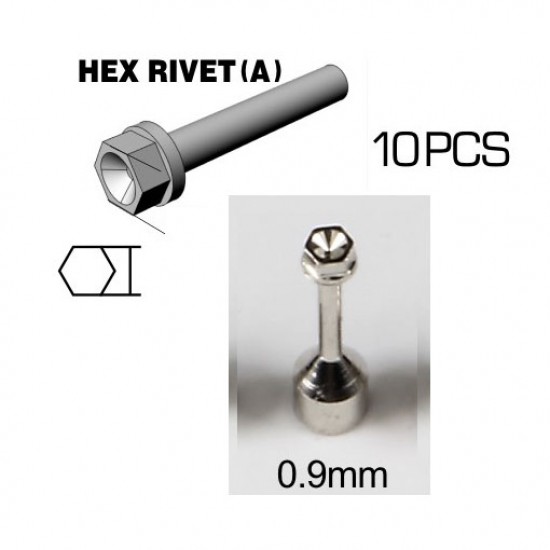 0.9mm Hex Rivet (A) Silvery