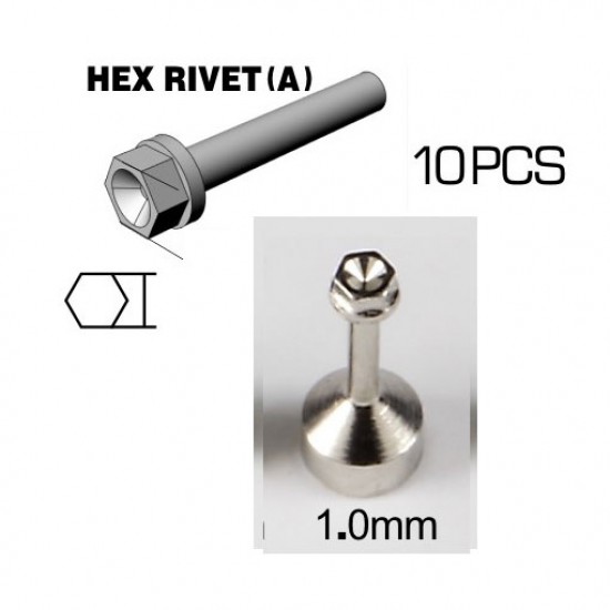 1.0mm Hex Rivet (A) Silvery