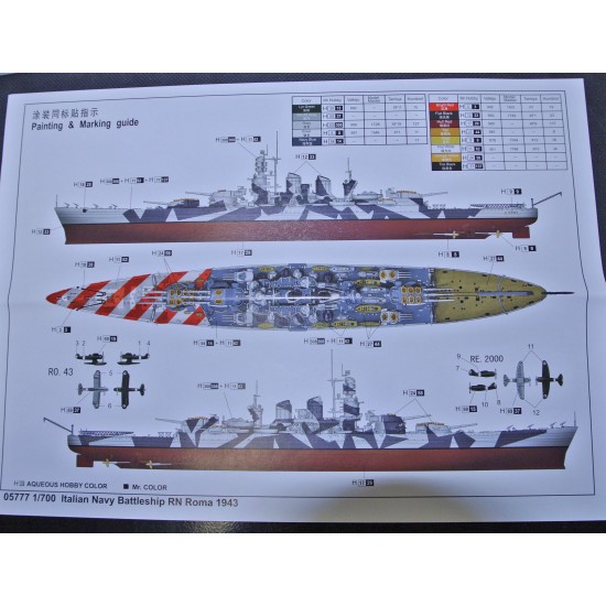 1/700 Italian Navy Battleship RN Roma 1943 1/700 Italian Navy Battleship RN Roma 1943