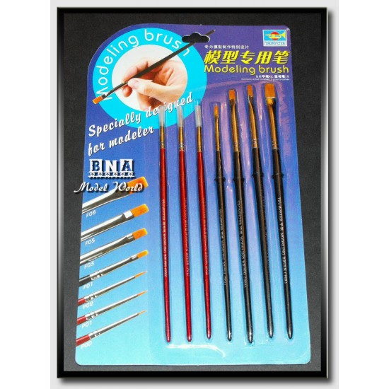 Modelling Brush Set (4 Flat Brushes & 3 Point Brushes)