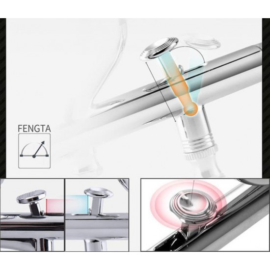 KP-45 0.3mm Dual Action Airbrush w/7cc Gravity Feed Cup KP-45 0.3mm Dual Action Airbrush w/7cc Gravity Feed Cup