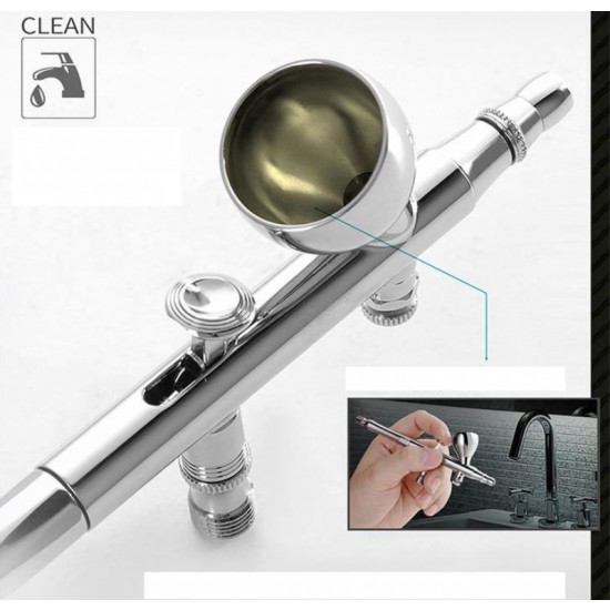 KP-45 0.3mm Dual Action Airbrush w/7cc Gravity Feed Cup KP-45 0.3mm Dual Action Airbrush w/7cc Gravity Feed Cup