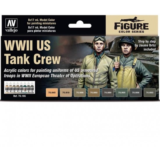 Model Air Acrylic Paint Set - WWII US Tank Crew (8 x 17ml)