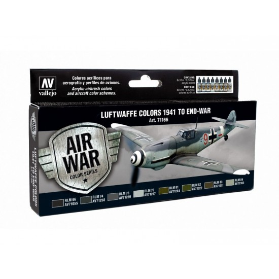 Model Air Acrylic Paint Set - Luftwaffe Colours 1941 to End-War (8 x 17ml)