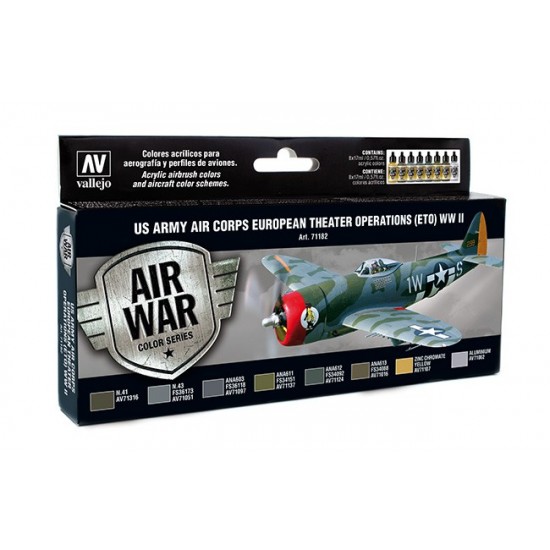 Model Air Acrylic Paint Set - WWII US Army Air Corps Colours European Theatre Operations