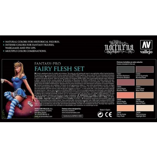 Fairy Flesh Fantasy-Pro Nocturna Paint Set (8 x 17ml)