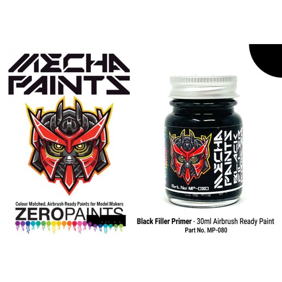 Mecha Paint - Black Primer (30ml, pre-thinned ready for Airbrushing) Mecha Paint - Black Primer (30ml, pre-thinned ready for Airbrushing)