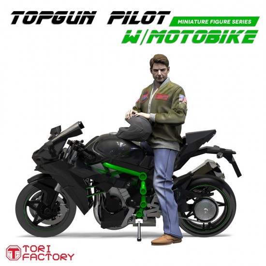 1/48 Top Gun: Pilot w/Motorbike (1 figure w/bike)