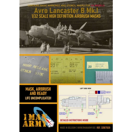1/32 Avro Lancaster B Mk.I Masking for HK Model