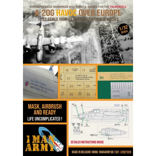 1/32 Douglas A-20G Havoc Masks for HK Model