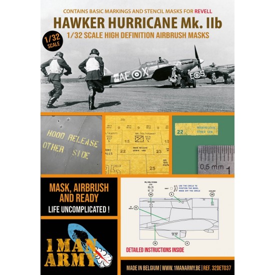 1/32 Hawker Hurricane Mk IIb Masks for Revell kits