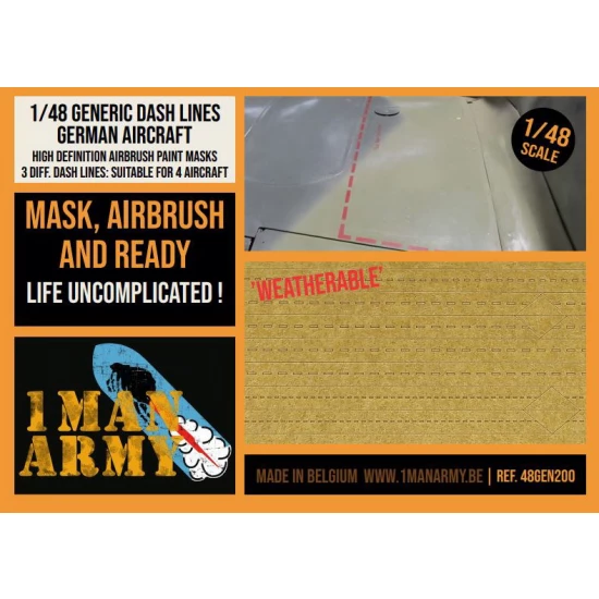 1/48 German Aircraft Generic Dash Lines Airbrush Paint Masks