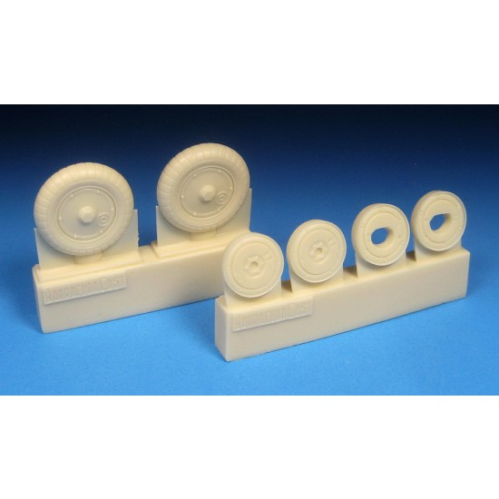 1/48 Bf 109G Wheels - Plain Hub, Ribbed Tyres for Eduard/Zvezda/Hasegawa/Tamiya