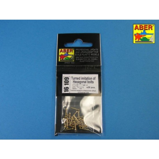 1/16 Turned Imitation of Hexagonal Bolts (1.6 x 6mm, 25pcs)