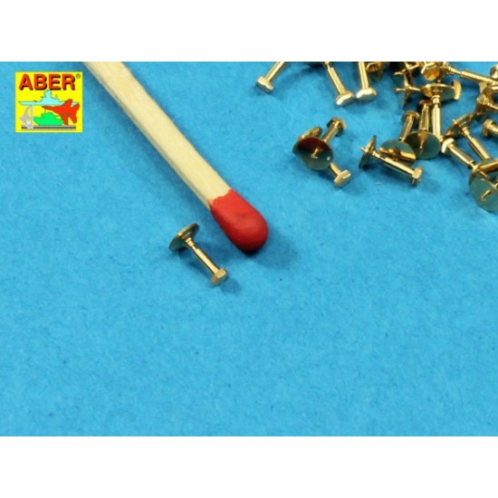 1/16 Turned Hexagonal Bolts (1.34mmx2.60mm, 30pcs)
