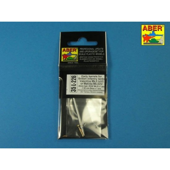 1/35 British Tank Early 40mm 2pdr ROQF Mk.X Barrel w/Besa MG for Tamiya/MiniArt kits