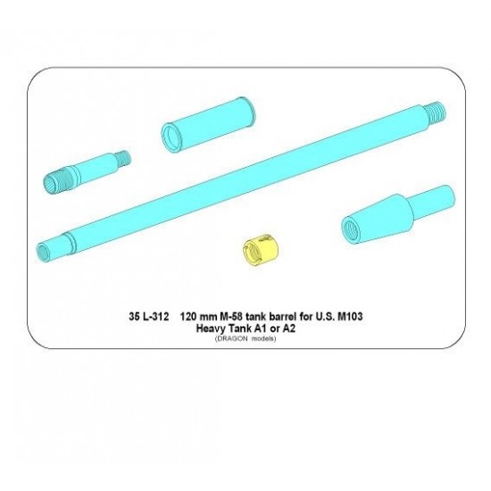 1/35 US M103 Heavy Tank A1/A2 120mm M58 Tank Gun Barrel for Dragon kits