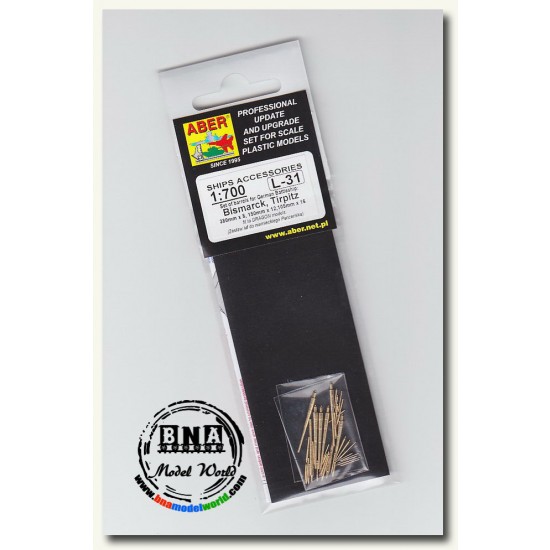 1/700 Barrels for German Battleship Bismarck,Tirpitz for Dragon kits (36pcs)