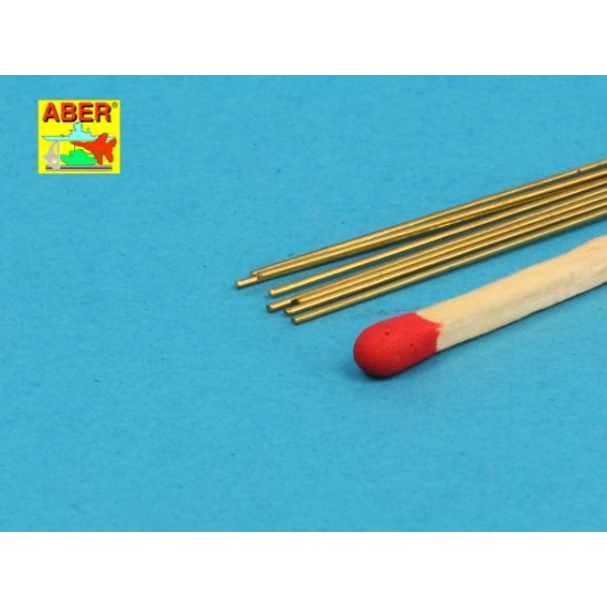 Brass Round Rods 0.5mm (Length: 250mm, 8pcs)