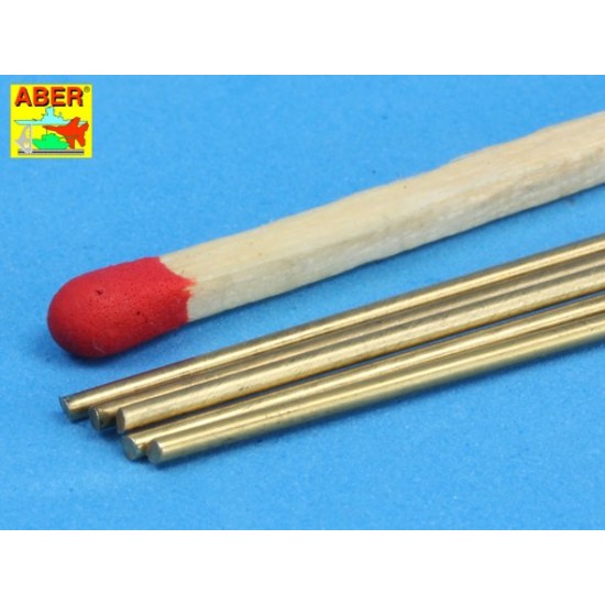 Brass Round Rods - D: 1.0mm; Length: 250mm (x5pcs)