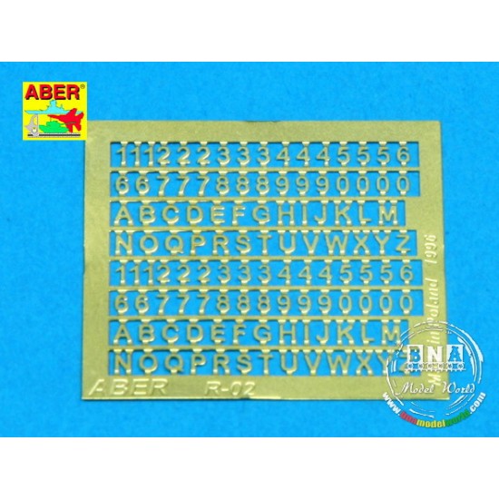 Letters & Numbers (1.5mm) for Various Scales