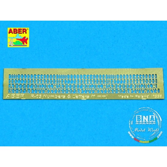 Letters & Numbers (1.0mm) for Various Scales