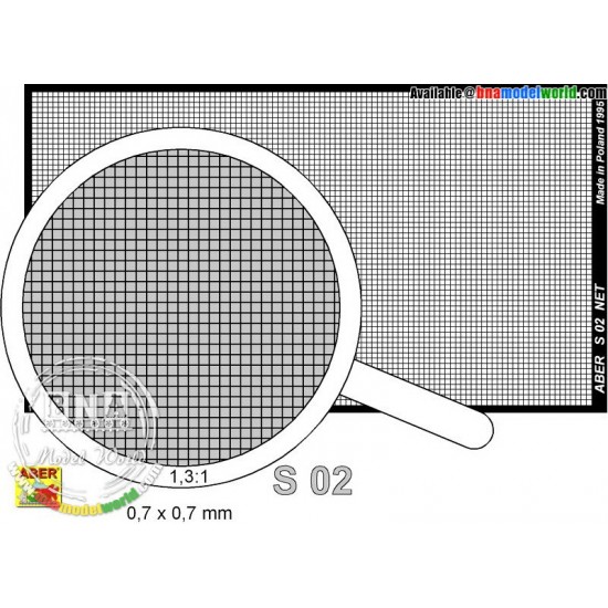 Photo-etched Net 0.7mm x 0.7mm (Net Dimension without frame: 75mm x 42mm)