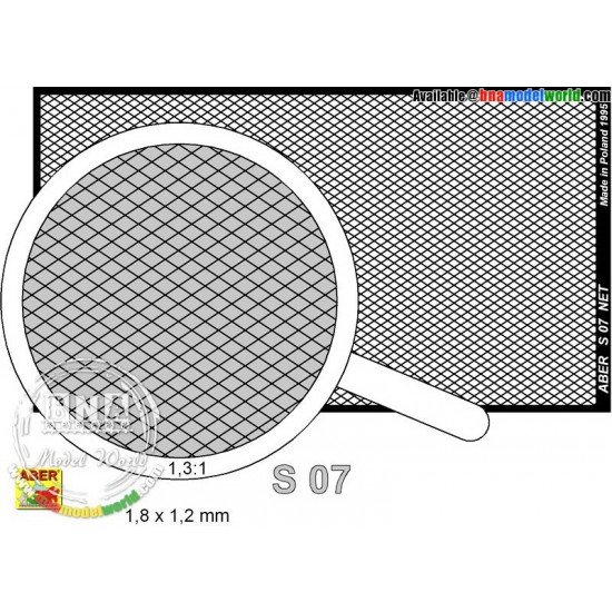 Photo-etched Net 1.8mm x 1.2mm (Net Dimension without frame: 75mm x 42mm)