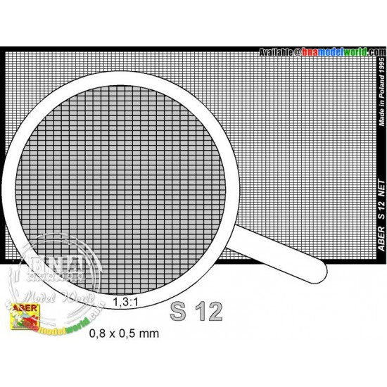 Photo-etched Net 0.8mm x 0.5mm (Net Dimension without frame: 75mm x 42mm)