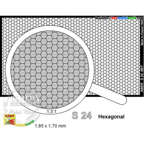 Net with Hexagonal Mesh 1.85mm x 1.7mm (Dimensions: 75mm x 42mm)
