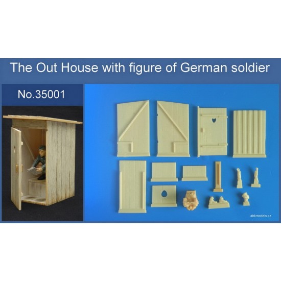 1/35 The Dry Toilet Out House w/German Soldier Figure