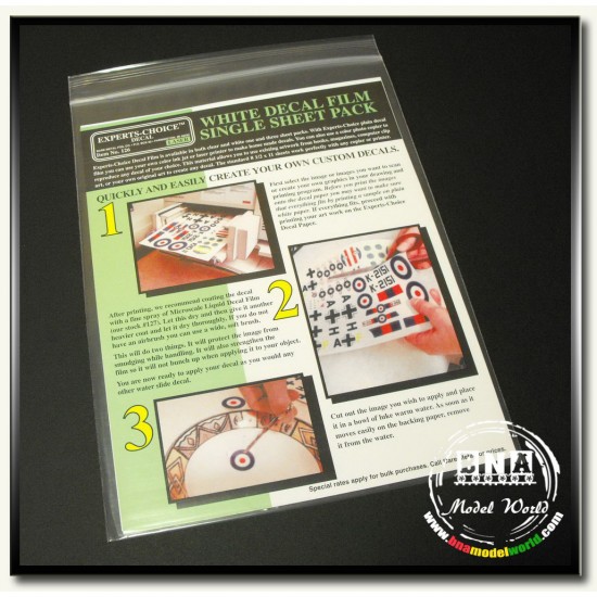 Laser/Colour White Decal Film - Single Sheet Pack