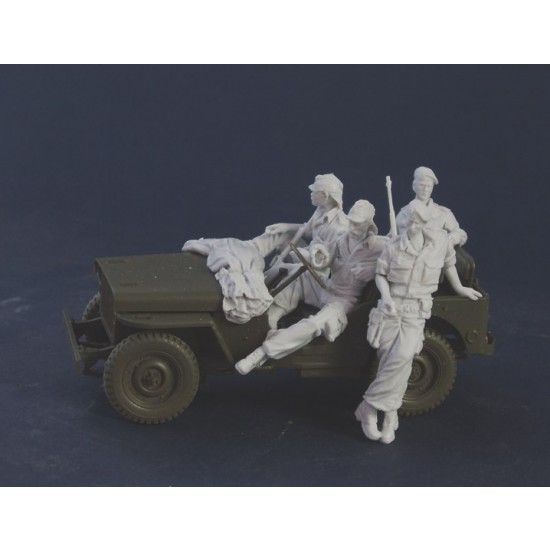 1/35 Mercenaries in Africa Set #2 for Willys Jeep (4 Figures w/Optional Heads+Jeep Tarp)