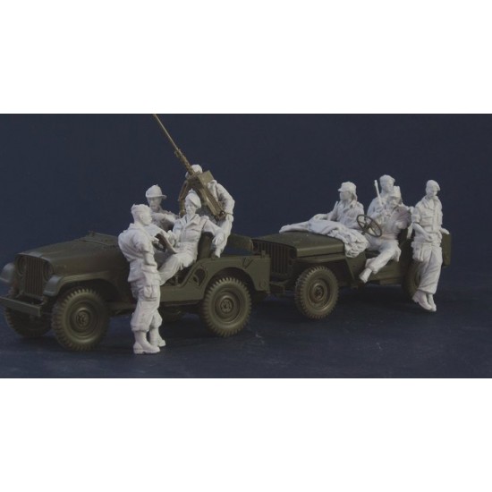 1/35 Mercenaries in Africa Set #3 (8 Resin Figures w/Optional Heads+Jeep Tarp)