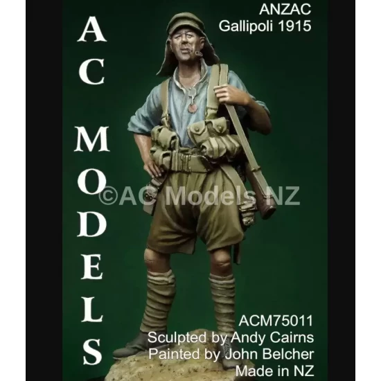 1/24 (75mm) WWI ANZAC at Gallipoli 1915  with Pipe (1 Resin Figure)