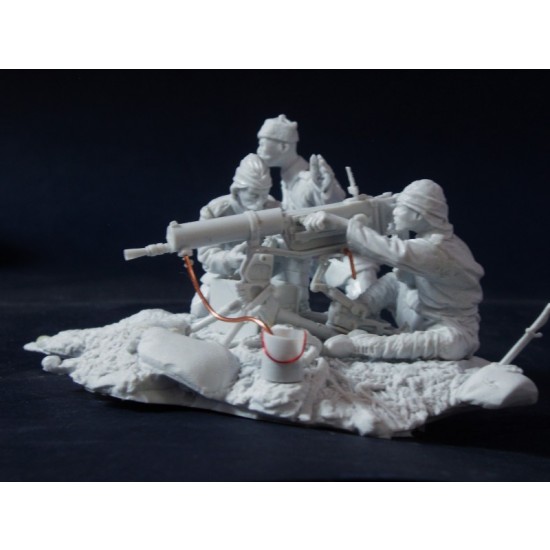 1/24 (75mm scale) WWI Turkish Maxim Crew (3 figures, Maxim MG & base)