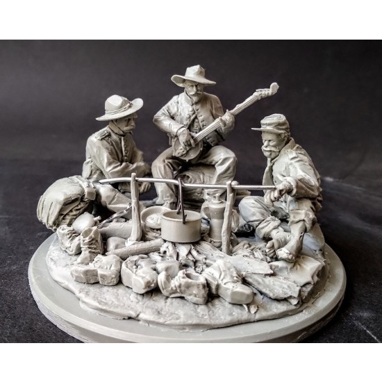 75mm Scale Confederates at Rest Vignette