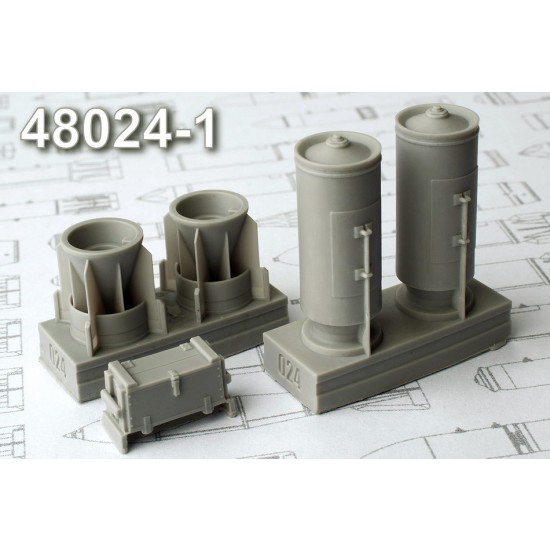1/48 RBK-500 PTAB-10-5 500kg Cluster Bomb Loaded (2pcs) w/Heat Submunitions