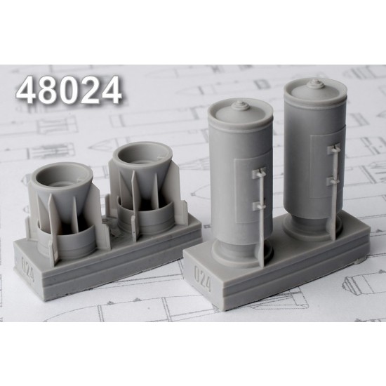 1/48 RBK-500 ShOAB-0.5 500kg Cluster Bomb Loaded (2pcs) w/Fragmentation Submunitions