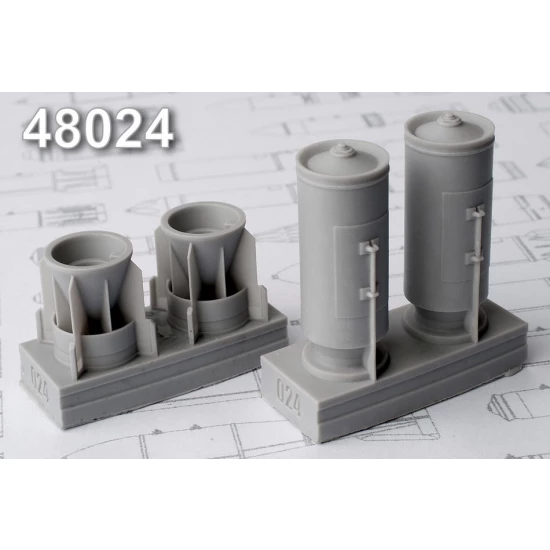 1/48 RBK-500 ShOAB-0.5 500kg Cluster Bomb Loaded (2pcs) w/Fragmentation Submunitions