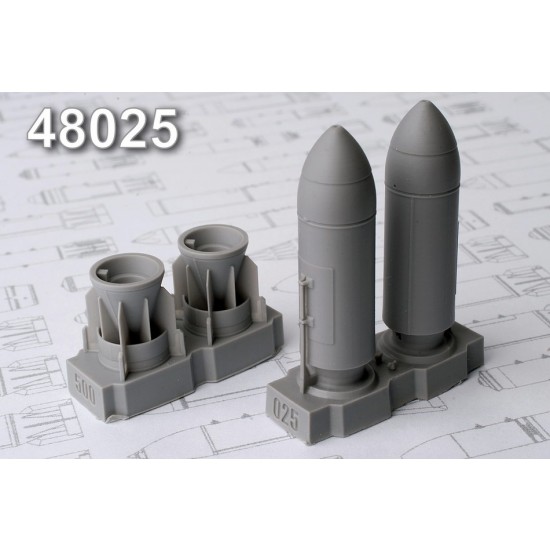 1/48 RBK-500 PTAB-1, 500kg Cluster Bomb Loaded (2pcs) w/Heat Submunitions