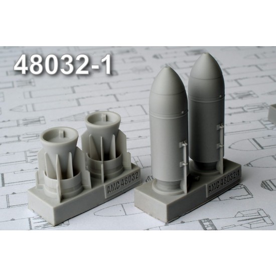 1/48 ZAB-500Sh 500kg Incendiary Bomb (2pcs) w/Nose Cone