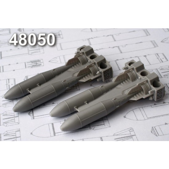 1/48 OFAB-250 T 250kg High-Explosive Fragmentation Bomb (4pcs)