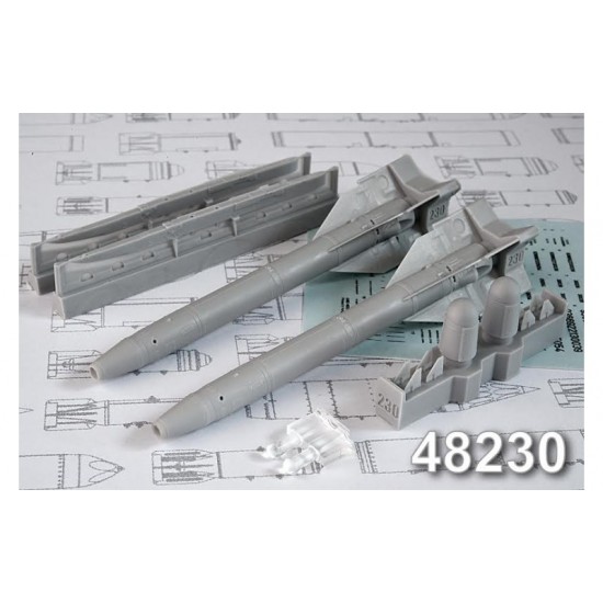 1/48 Kh-25ML Short Range Air to Surface Missile Set (2pcs)& APU-68UM2 Launcher Set (2pcs)