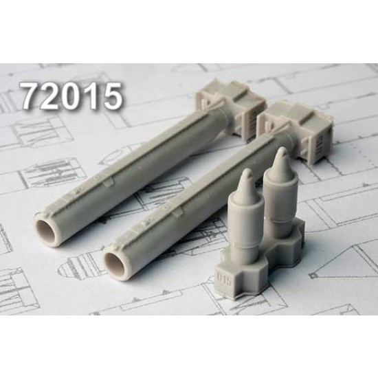 1/72 S-25-OFM-O-25L Unguided Air-Launched Rocket (2 Rockets w/O-25L Launchers)
