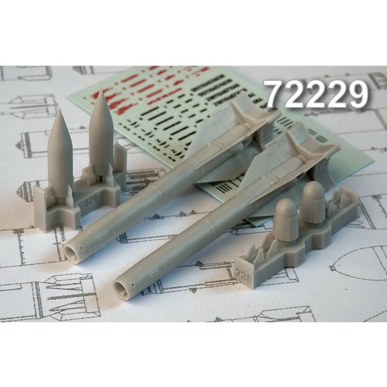 1/72 Kh-25MP Anti-Radar Missiles AS-12 "Kegler" w/Passive Radar HH Module 2VP