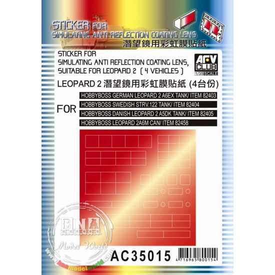 1/35 Sticker for Simulating Anti-Reflection Coating Lens for HobbyBoss Leopard