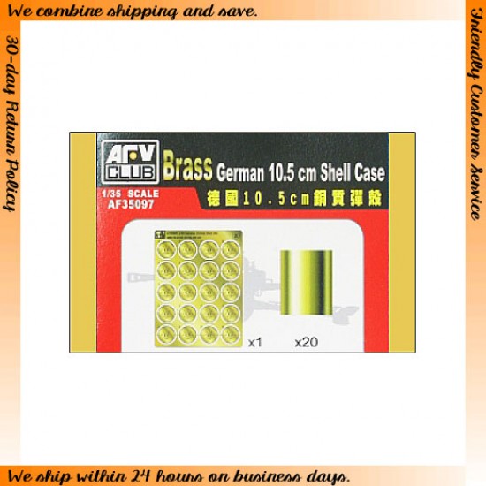 Shell 350 Case 1/35 German 10.5cm Brass Shell Case Set AFV Club AF35097