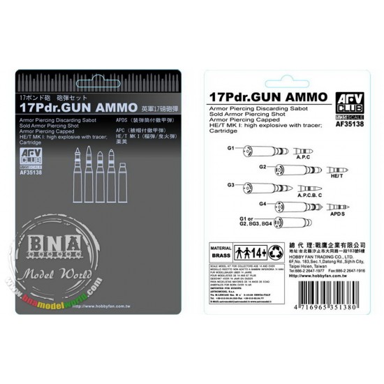 1/35 British 17pdr. Gun Ammo Set